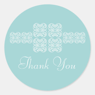 Aqua Bohemisch Chic Danke Stickers