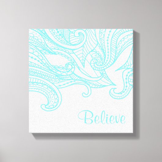 Aqua Boho Stil Wanddekoration Canvas Print Leinwanddruck (Vorderseite)