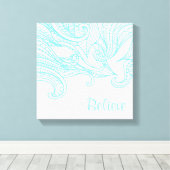 Aqua Boho Stil Wanddekoration Canvas Print Leinwanddruck (Insitu (Holzboden))