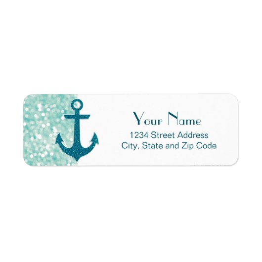 Aqua Bokeh Nautical Glitzer Anchor (Vorne)