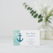 Aqua Bokeh Nautical Glitzer Anchor Visitenkarte (Stehend Vorderseite)