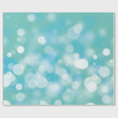 Aqua Bokeh Party Lights Geschenkpapier (Flach)