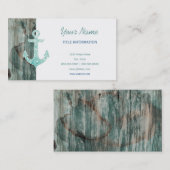 Aqua Bokeh SeeGlitzer-Anker auf Holz Visitenkarte (Vorne/Hinten)