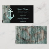 Aqua Bokeh SeeGlitzer-Anker auf Holz Visitenkarte (Vorne/Hinten)