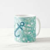 Aqua Bokeh SeeGlitzer-Anker Kaffeetasse (VorderseiteRechts)
