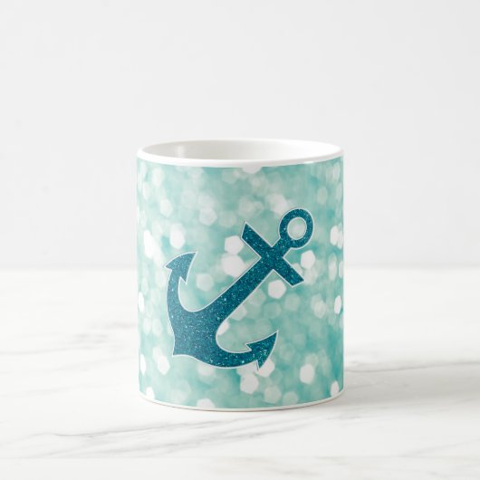 Aqua Bokeh SeeGlitzer-Anker Kaffeetasse (Mittel)