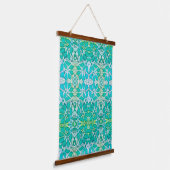 Aqua Botanisch Wandteppich Mit Holzrahmen (Gewinkelt)