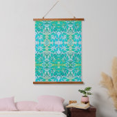 Aqua Botanisch Wandteppich Mit Holzrahmen (Schlafzimmer)
