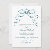Aqua Bow Swag Wedding Einladung (Vorderseite)