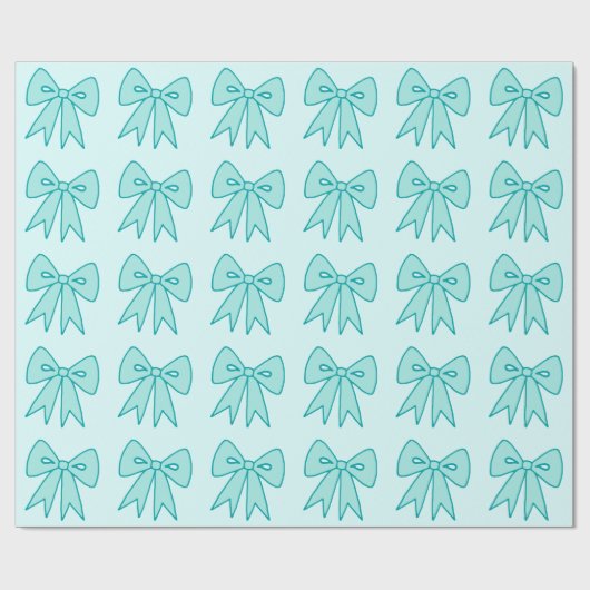 Aqua Bows Wrapping Paper Geschenkpapier (Flach)