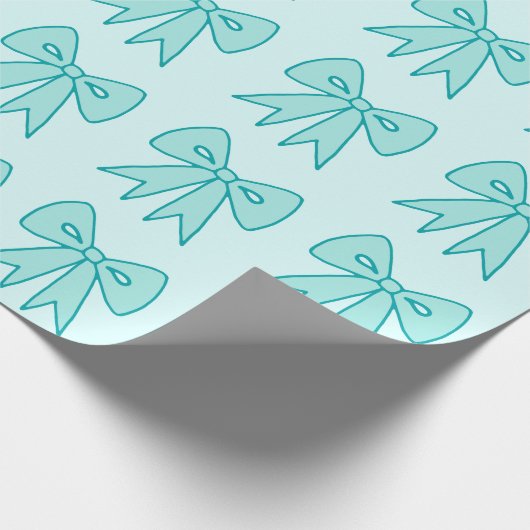 Aqua Bows Wrapping Paper Geschenkpapier (Ecke)