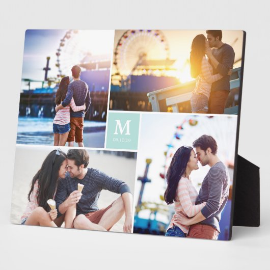 Aqua Box Zeitlose Monogram Wedding Foto Easel Fotoplatte (Seite)