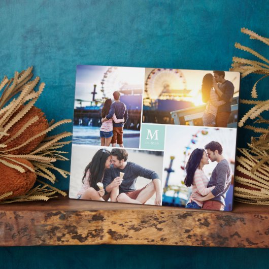 Aqua Box Zeitlose Monogram Wedding Foto Easel Fotoplatte (Seite)