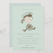 Aqua Boys Little Sailor Nautic jedes Alter Geburts Dankeskarte (Vorne/Hinten)