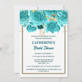 Aqua-Brautparty Einladung (Vorderseite)