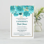 Aqua-Brautparty Einladung (Stehend Vorderseite)