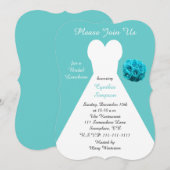 Aqua Bridal Luncheon Einladung (Vorne/Hinten)