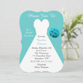 Aqua Bridal Luncheon Einladung (Stehend Vorderseite)