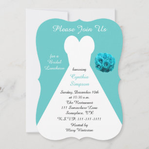 Aqua Bridal Luncheon Einladung