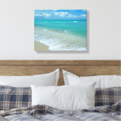 Aqua Bright Blue Beach Waves Leinwanddruck (Insitu (Schlafzimmer))