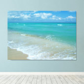 Aqua Bright Blue Beach Waves Leinwanddruck (Insitu (Holzboden))