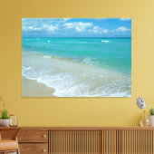 Aqua Bright Blue Beach Waves Leinwanddruck (Insitu (Wohnzimmer))
