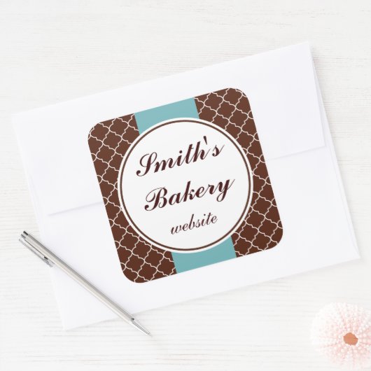 Aqua Brown Business Stickers (Umschlag)