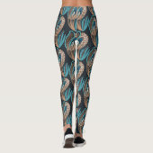 Aqua/Brown Peacock Leggings (Rückseite)