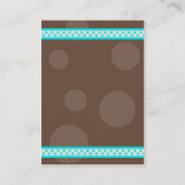 Aqua & Brown Polka Dots Bat Mitzvah Empfang Card Begleitkarte (Rückseite)