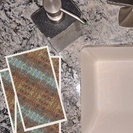 Aqua Brown und Orange Abstrakt Serviette