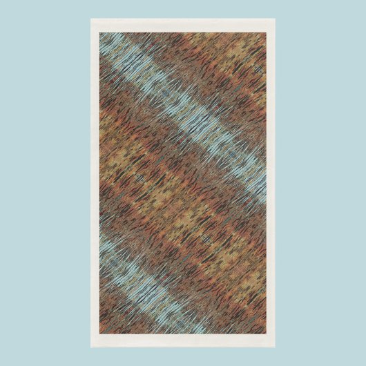 Aqua Brown und Orange Abstrakt Serviette