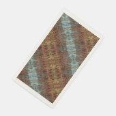Aqua Brown und Orange Abstrakt Serviette (Ecke)