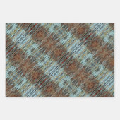 Aqua Brown und Orange Wild Abstrakte Umhüllungspap Geschenkpapier Set (Vorderseite 3)