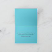 Aqua, Brown, White Damask Danke Note Card (Innenseite)