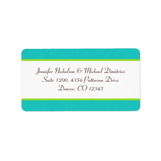 Aqua, Brown, White, Green Address Label Adressaufkleber (Vorne)