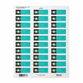 Aqua, Brown, White, Green Monogram Address Label (Vorne)