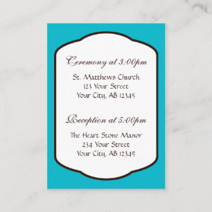 Aqua Brown & White Wedding Guest Cards Begleitkarte