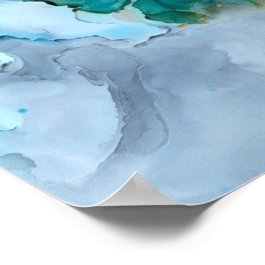 Aqua Brume I Poster (Ecke)