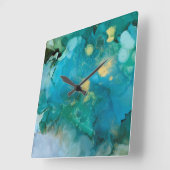 Aqua Brume I Quadratische Wanduhr (Winkel)