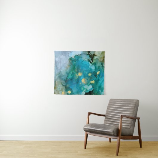 Aqua Brume I Wandteppich (Beispiel (Horizontal))