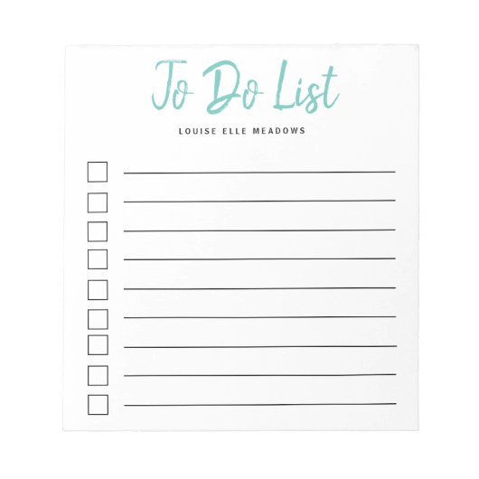 Aqua Brush mit Personalisierten Bettüberzügen Notizblock (Vorderseite)