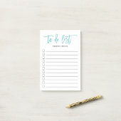 Aqua Brush mit Personalisierter Aufschrift Post-it Klebezettel (Auf Schreibtisch)