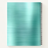Aqua Brushed Metal Monogram Recipe Book Notizblock (Rückseite)