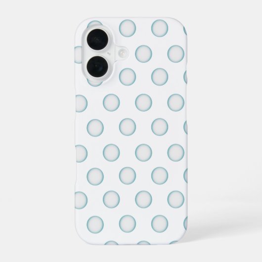 Aqua Bubble Dot Phone Case | Türkis Punkte Minima iPhone 16 Hülle (Rückseite)