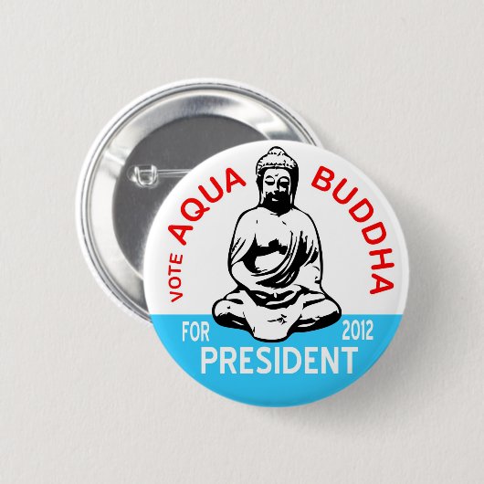 Aqua-Buddha-Knopf Button (Vorne & Hinten)