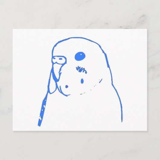 Aqua Budgie Portrait Postkarte (Vorderseite)