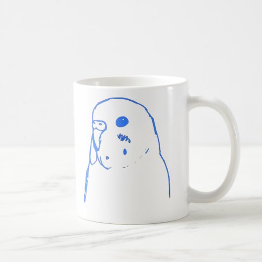 Aqua Budgie Porträt Kaffeetasse (Rechts)