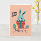 Aqua Bunny Geschenkbox Karte (Gelbe Blume)