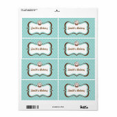 Aqua Business Cupcake Labels (Vorne)
