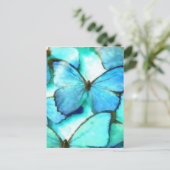 Aqua Butterflies Postkarte (Stehend Vorderseite)